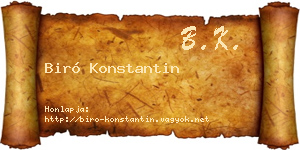 Biró Konstantin névjegykártya